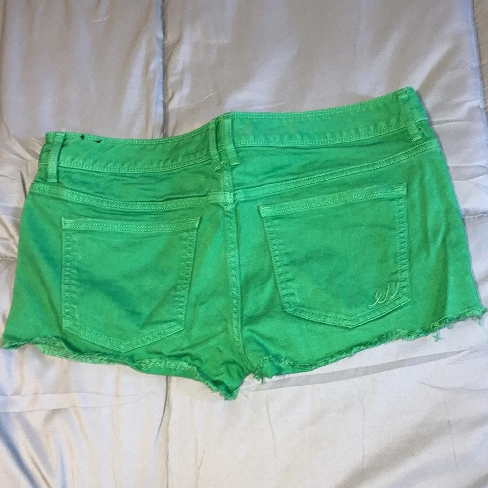 Express Green Denim Shorts